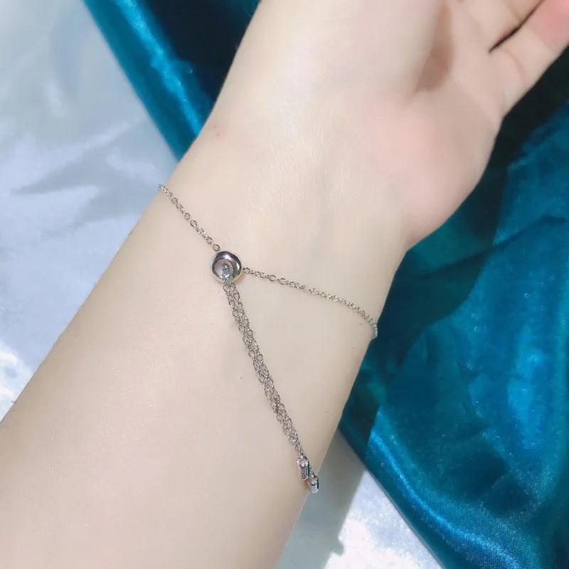 Pulsera moissanita de 0,5 ct en plata de ley 925