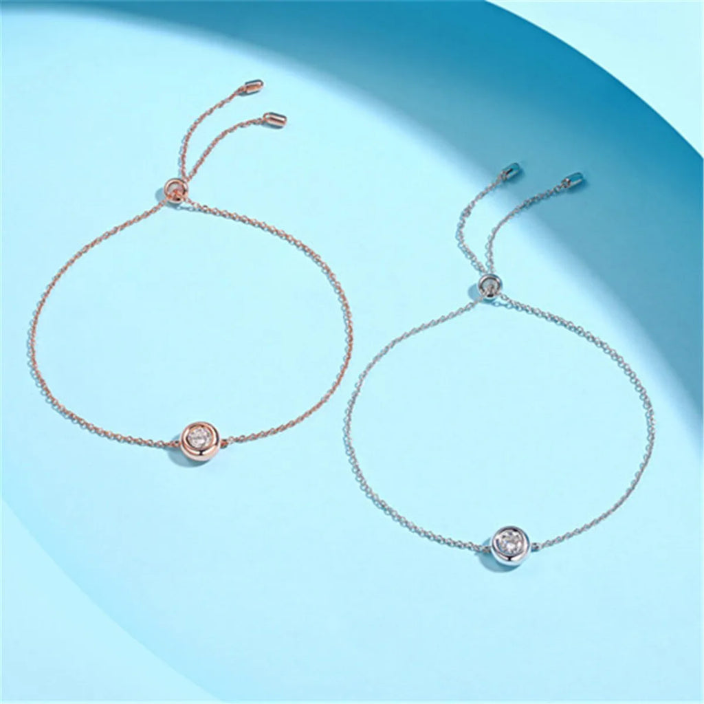 Pulsera moissanita de 0,5 ct en plata de ley 925